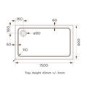 GRADE A1 - 1500x800mm Rectangular Shower Tray - White Stone Resin - Pearl
