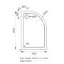 GRADE A1 - 900x760mm White Acrylic Capped Stone Resin Right Hand Offset Quadrant Shower Tray - Pearl