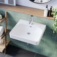 ONLY OPENED - Square Wall Hung Basin 500mm - Andros ONLY OPENED - Square Wall Hung Basin 500mm - Andros