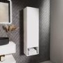 ALMOST PERFECT - Single Door White Wall Mounted Tall Bathroom Cabinet 350 x 1250mm - Lugo