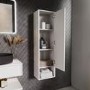 ALMOST PERFECT - Single Door White Wall Mounted Tall Bathroom Cabinet 350 x 1250mm - Lugo