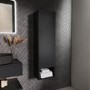 GRADE A1 - Black Wall Mounted Tall Bathroom Cabinet 350mm - Lugo