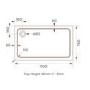 1100x760mm Stone Resin Rectangular Shower Tray - Pearl          