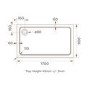 ALMOST PERFECT - 1700 x 900 Rectangle stone resin white shower tray - Pearl