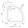 800mm Stone Resin Quadrant Shower Tray - Pearl&#160;