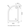 1000x800mm Stone Resin Left Hand Offset Quadrant Shower Tray - Pearl&#160;&#160;