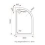 GRADE A1 - 1000x800mm Stone Resin Right Hand Offset Quadrant Shower Tray - Pearl 