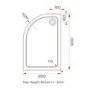 GRADE A1 - 1200x800 LH Offeset Quad Stone Resin Shower Tray - Pearl           