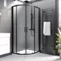 GRADE A1 - 1200x800 LH Offeset Quad Stone Resin Shower Tray - Pearl           