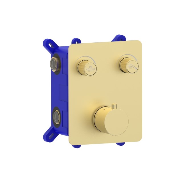Brushed Brass Push Button 2 Function Shower Valve - Vance