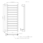 GRADE A1 - Brass Heated Towel Rail Radiator 1200 x 500mm - Sonoran