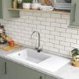 Refurbished Essence Amelia Single Bowl White Composite Kitchen Sink with Reversible Drainer