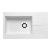 Single Bowl White Composite Kitchen Sink with Reversible Drainer - Essence Amelia