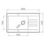 GRADE A1 - Single Bowl White Composite Kitchen Sink with Reversible Drainer - Essence Amelia