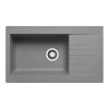 Single Bowl Grey Composite Kitchen Sink with Reversible Drainer - Essence Amelia