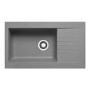 ALMOST PERFECT - Single Bowl Grey Composite Kitchen Sink with Reversible Drainer - Essence Amelia