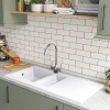 1.5 Bowl White Composite Kitchen Sink with Reversible Drainer - Essence Amelia