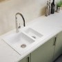 1.5 Bowl Inset White Composite Kitchen Sink with Reversible Drainer - Essence Amelia