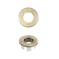 ONLY OPENED - Brushed Brass Round Basin Overflow Cover - Ashford