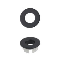GRADE A1 - Matt Black Round Basin Overflow Cover - Ashford