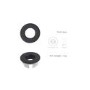 GRADE A1 - Matt Black Round Basin Overflow Cover - Ashford