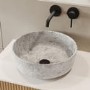 GRADE A1 - Stone Effect Round Countertop Basin 415mm - Torres
