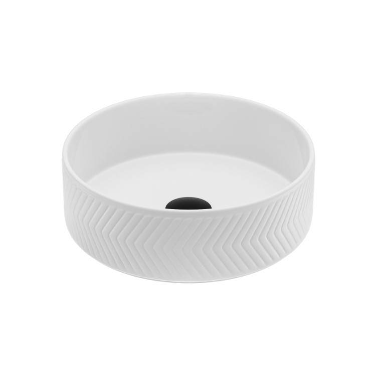 GRADE A1 - Round Chevron Countertop Basin 360mm - Sonoma 