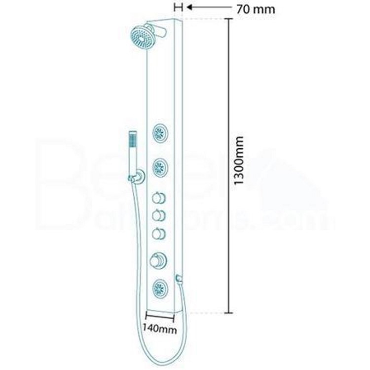 Thermostatic Shower Tower Panel - EcoWave Range
