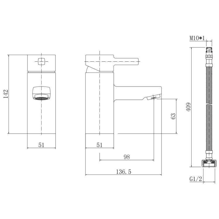 Chrome Mono Basin Mixer Tap - Form