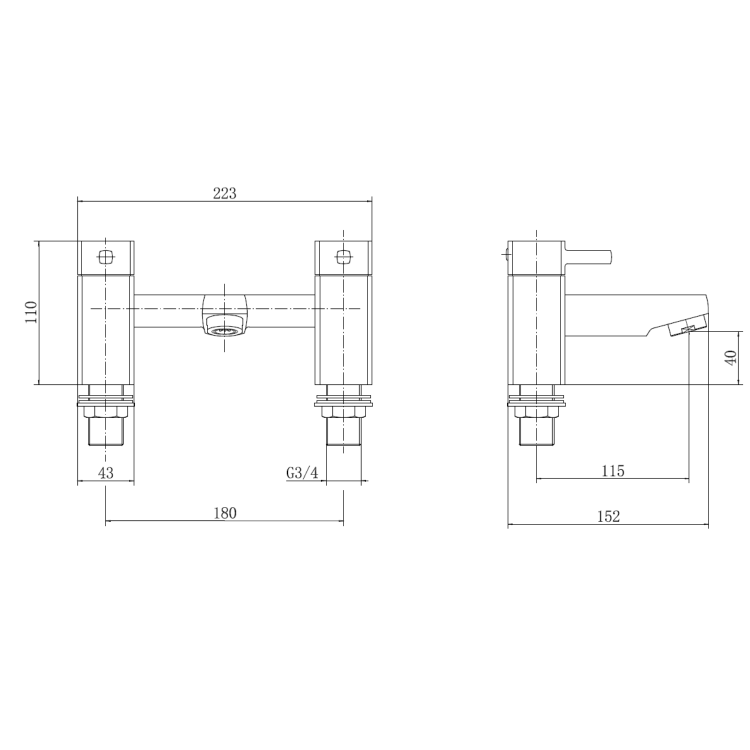 Chrome Bath Mixer Tap - Form