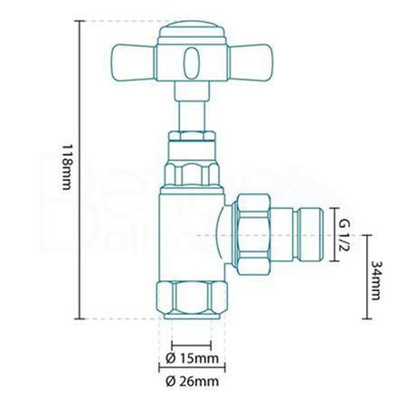 GRADE A1 - Deluxe Traditional Angled Chrome Radiator Valves
