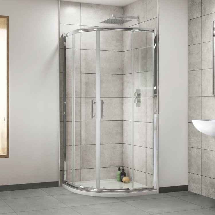 GRADE A1 - 900 x 900mm Sliding Door Quadrant Enclosure 6mm Glass - Aquafloe