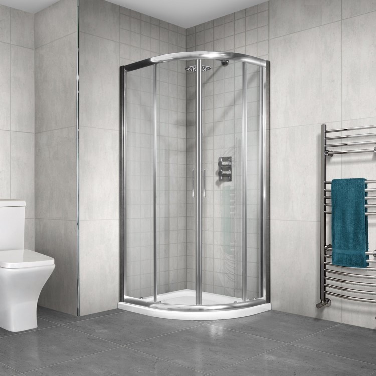 GRADE A1 - 900 x 900mm Sliding Door Quadrant Enclosure 6mm Glass - Aquafloe