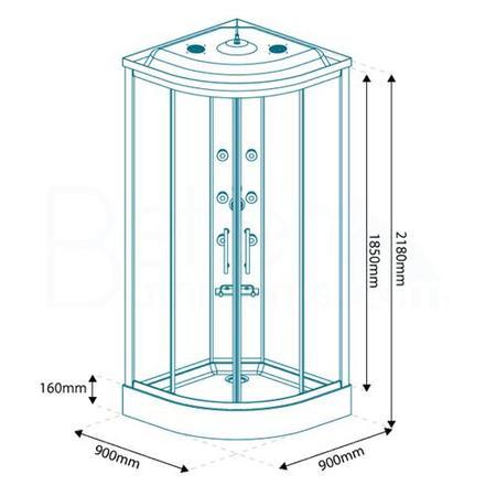 GRADE A1 - Aqualine Shower Cabin - Part 5 - Back Panel