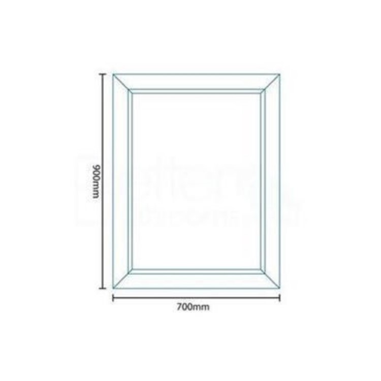 Cream Gloss Frame Bathroom Mirror 900 x 700mm - Valencia