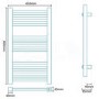 GRADE A1 - Beta Heat 1150 x 500mm Curved White Heated Towel Rail