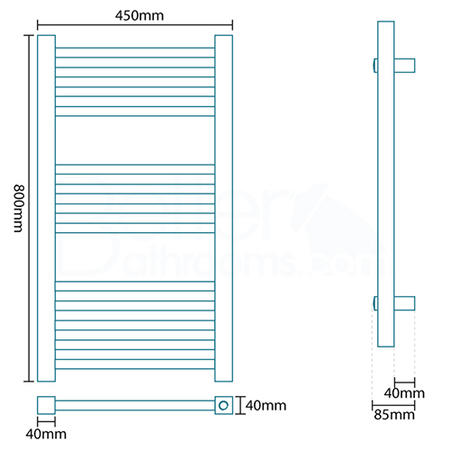GRADE A1 - Beta Heat 1150 x 500mm Curved White Heated Towel Rail