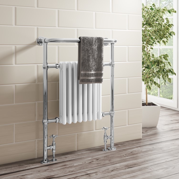 GRADE A1 - Traditional Bathroom Heated Towel Rail Radiator - 963 x 637mm