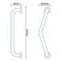 Solid Brass Chrome Angled Grab Rail 435mm