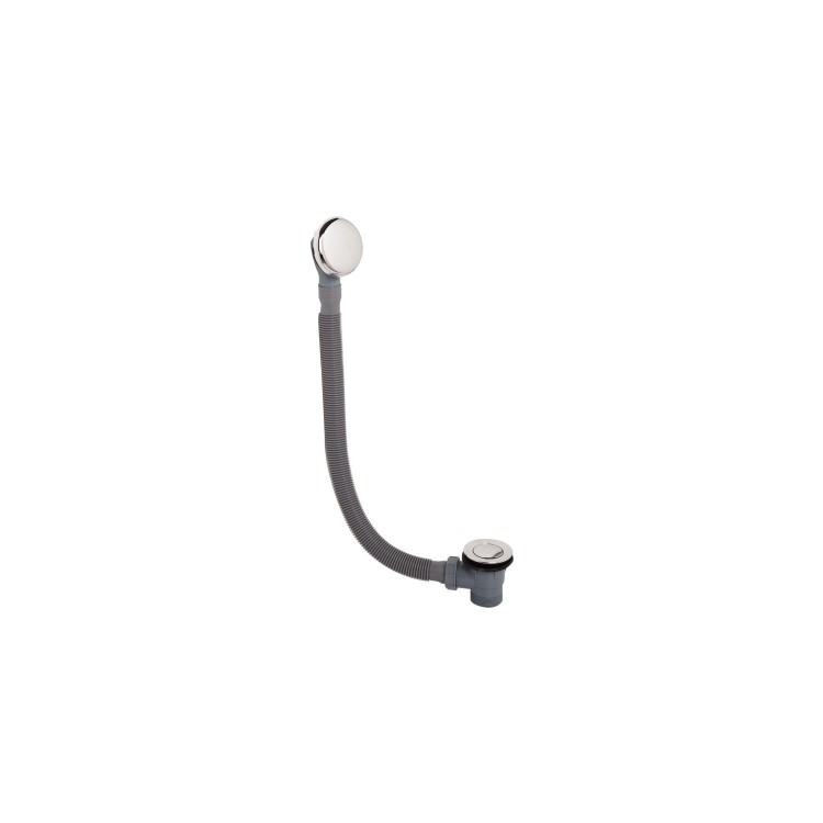 Push Button Bath Waste & Overflow - Chrome