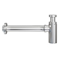 Chrome Round Basin Bottle Trap - Mimimalist