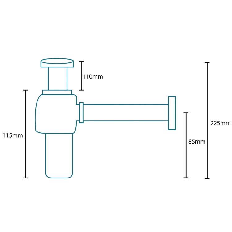 Round Traditional Bottle Trap - Chrome