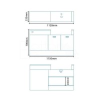 GRADE A1 - Cuba Right Hand Vanity Unit