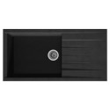 Bredon1xlBL RockLite Bredon Single Bowl Inset Black Composite Kitchen Sink with Reversible Drainer