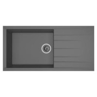 RockLite Bredon Single Bowl Inset Grey Composite Kitchen Sink with Reversible Drainer RockLite Bredon Single Bowl Inset Grey Composite Kitchen Sink with Reversible Drainer