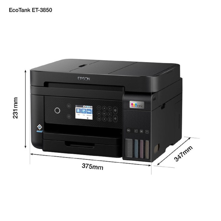 Epson EcoTank ET-3850 Colour Wireless / Network All-in-One Inkjet Printer