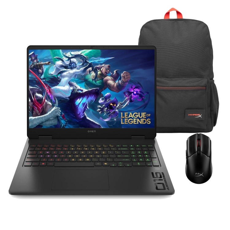 HP OMEN Intel Core i7 24GB RAM 1TB SSD RTX 5060 Windows 11 Gaming Laptop with HyperX Wireless Mouse and Backpack