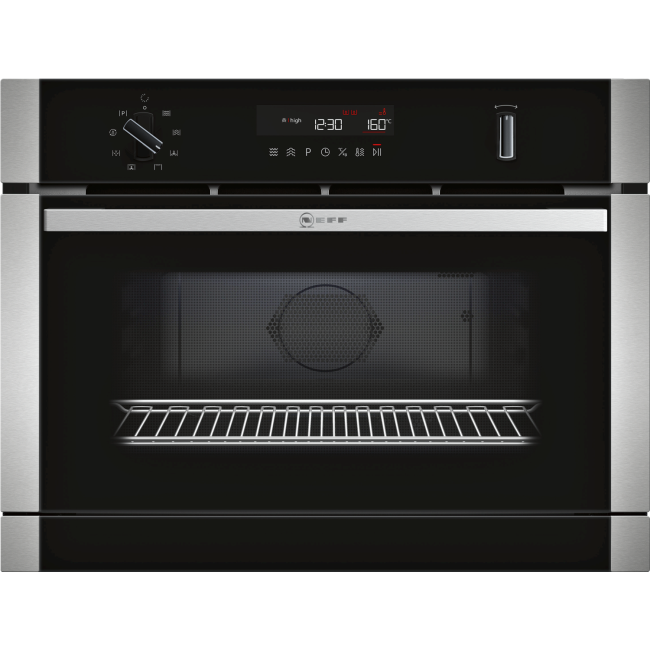 Neff N50 Built In Compact Combination Microwave Oven with Steam Function - Stainless Steel