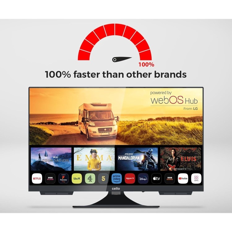 Ex Display - Cello 22 inch 12 Volt Traveller Smart Frameless TV Ultrafast WebOS