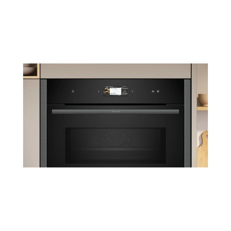 Neff N90 Pyrolytic 45L Built In Combination Microwave Oven - Graphite